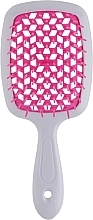 Щетка массажная для волос, антистатическая, розово-белая - Frau Schein — фото N1