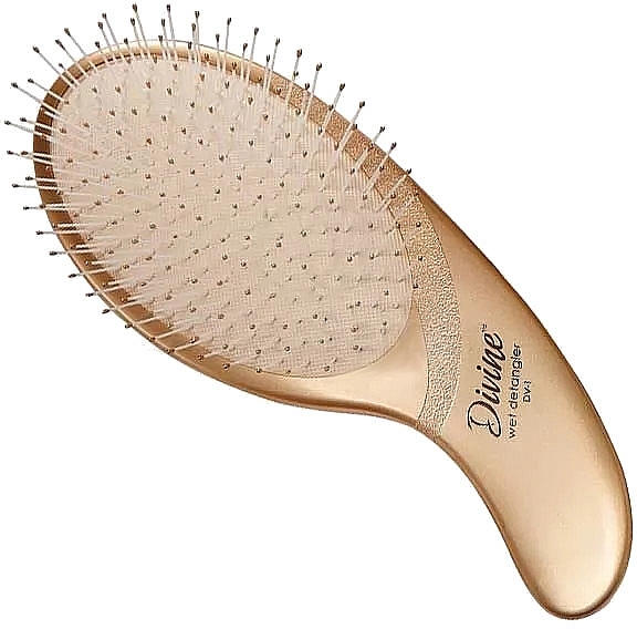 Щетка массажная для волос, искусственная щетина, золотая - Olivia Garden Expert Care Curve Nylon Bristles Gold — фото N1