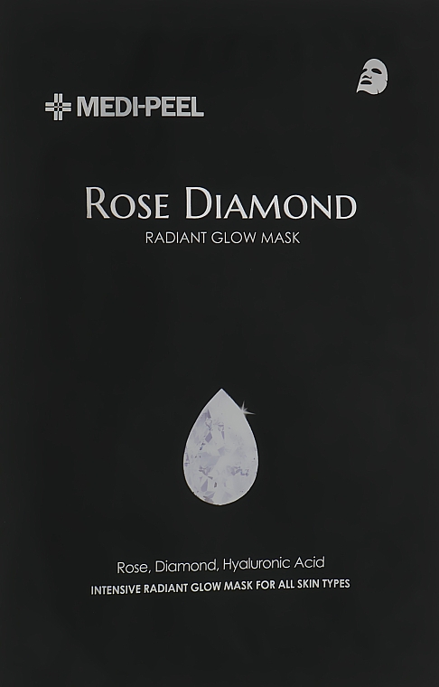 Тканевая маска с алмазной пудрой - Medi Peel Rose Diamond Radiant Glow Mask