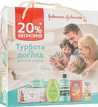 Духи, Парфюмерия, косметика Набор для всей семьи - Johnson’s® (sh/gel/300ml + soap/100g + wipes/56pc + sh/gel/250ml + h/cr/75ml + mouthwash/250ml)