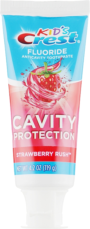 Детская зубная паста - Crest Kids Cavity Protection Strawberry Rush Anticavity Fluoride Toothpaste — фото N2