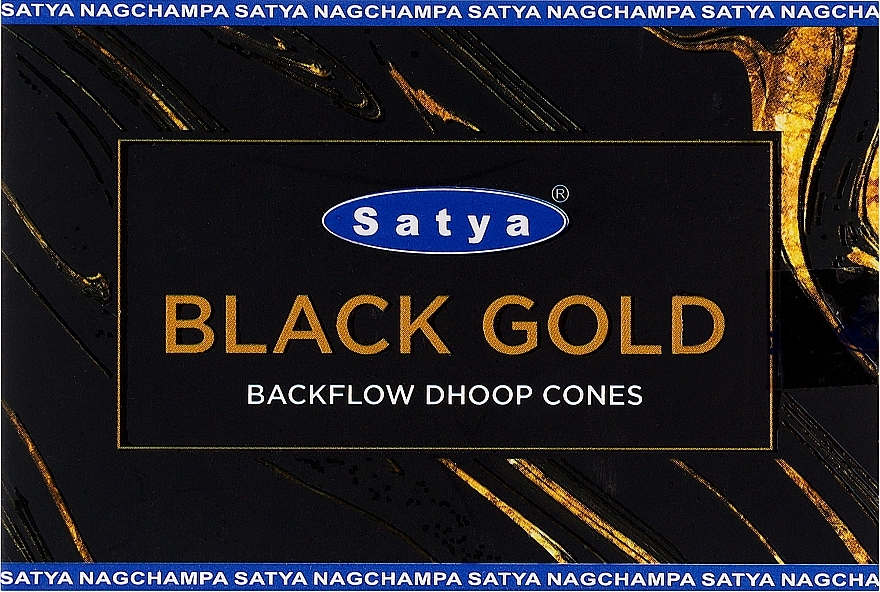 Пахощі конуси "Чорне золото" -  Satya Black Gold Backflow Dhoop Cones — фото N1