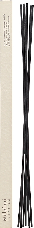 Запасные ротанговые палочки для диффузора 350 мл, 7 шт, черные - Millefiori Milano Selected Sticks — фото N1