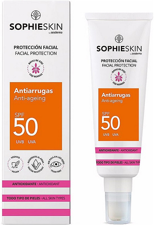 Сонцезахисний крем для обличчя - Sophieskin Facial Protection Anti-ageing SPF50 — фото N1