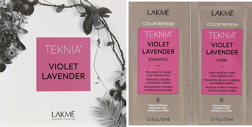 Набор пробников - Lakme Teknia Color Refresh Violet Lavender (sh/10ml + mask/10ml) — фото N1