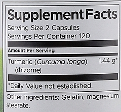 Харчова добавка "Куркума", 720 мг - Swanson Turmeric — фото N5