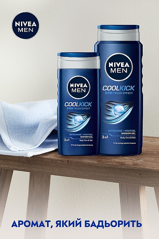 УЦЕНКА Гель для душа 3в1 - NIVEA MEN Cool Kick Shower Gel * — фото N6