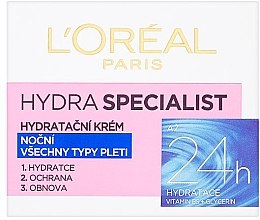 Увлажняющий ночной крем для всех типов кожи лица "Увлажнение Эксперт" - L'Oreal Paris Face Cream — фото N1