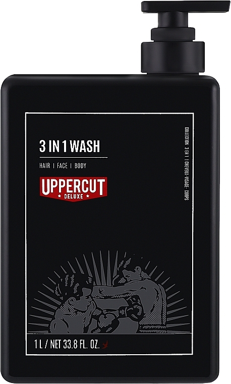 Очищающее средство для лица, тела и волос - Uppercut 3 in 1 Wash — фото N1