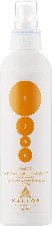 Спрей для волосся з кератином - Kallos Cosmetics Sun Protection Hairspray With Keratin SPF6