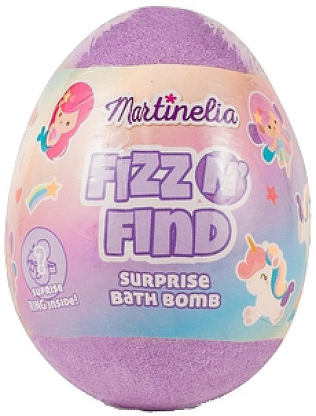 Вирувальне яйце для ванн із сюрпризом, фіолетове - Martinelia Egg Bath Bomb — фото N1