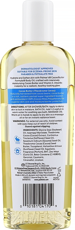 Увлажняющее масло для тела - Palmer's Cocoa Butter Formula Moisturizing Body Oil — фото N2