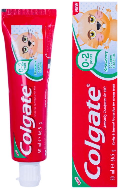 Зубна паста "Полуниця", для дітей 0-2 років - Colgate Strawberry Kids Tooth Paste — фото N1