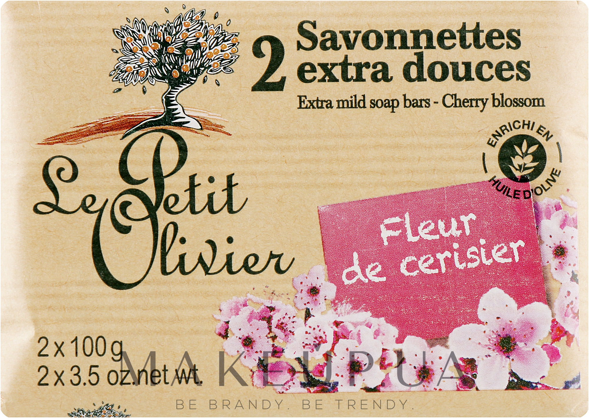 Мило екстраніжне з екстрактом вишневого кольору - Le Petit Olivier Vegetal Oils Soap Cherry Blossom — фото 2x100g