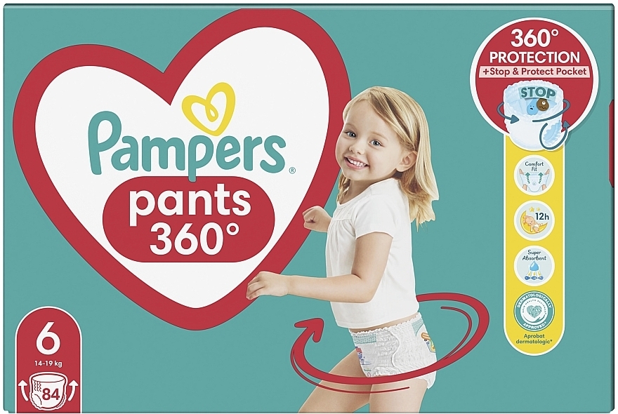 Подгузники-трусики Pants, размер 6, 15+ кг, 84шт - Pampers — фото N2