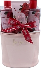 Набор в косметичке "Букет роз" - Aurora Rose Bouquet (sh/gel/200ml + shmp/200ml + b/lot/100 + bag) — фото N1
