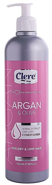 Кондиционер для сухих волос "Аргана и оливковое дерево" - Clere Argan & Olive Conditioner — фото N1