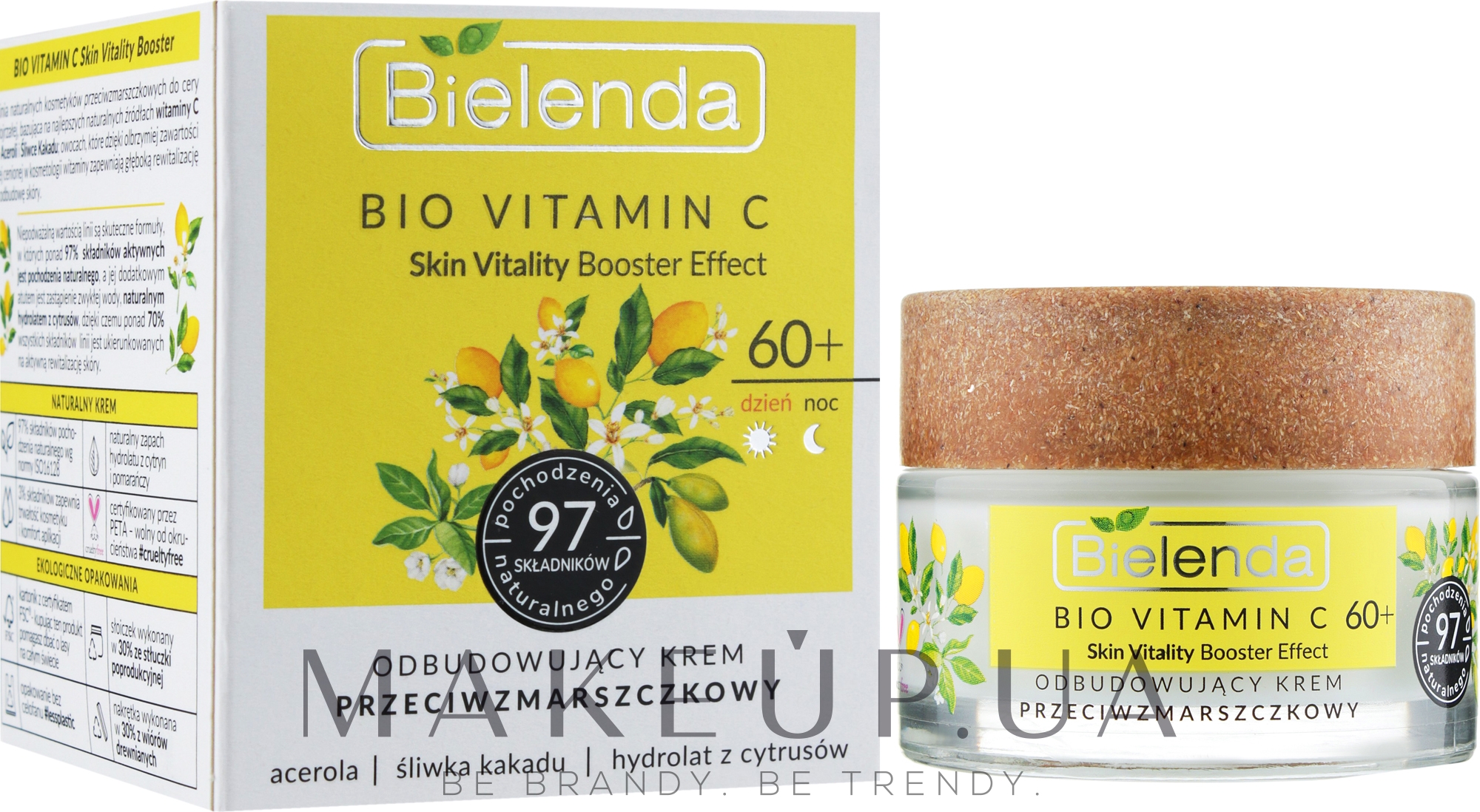 Відновлювальний крем проти зморщок, 60+, день/ніч - Bielenda Bio Vitamin C — фото 50ml