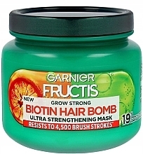 Маска для волосся - Garnier Fructis Grow Strong Biotin Hair Bomb — фото N1