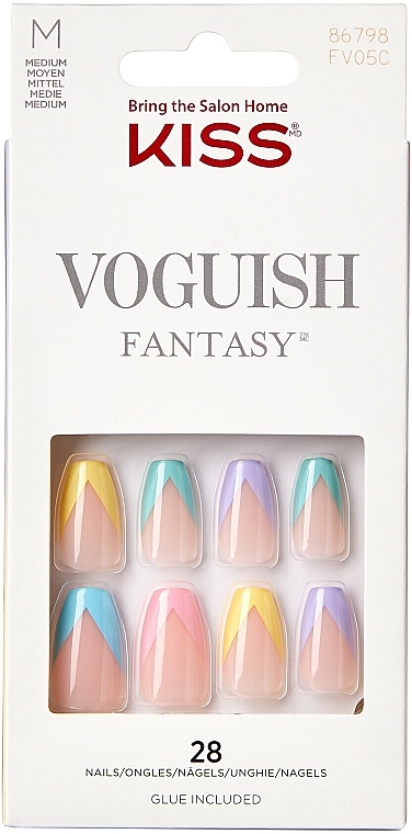 Набір накладних нігтів з клеєм, M - Kiss Voguish Fantasy Nails Disco Ball — фото N1