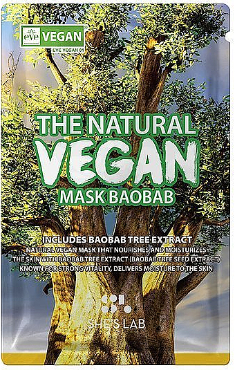 Тканинна маска для обличчя "Баобаб" - She’s Lab The Natural Vegan Mask Baobab — фото N1