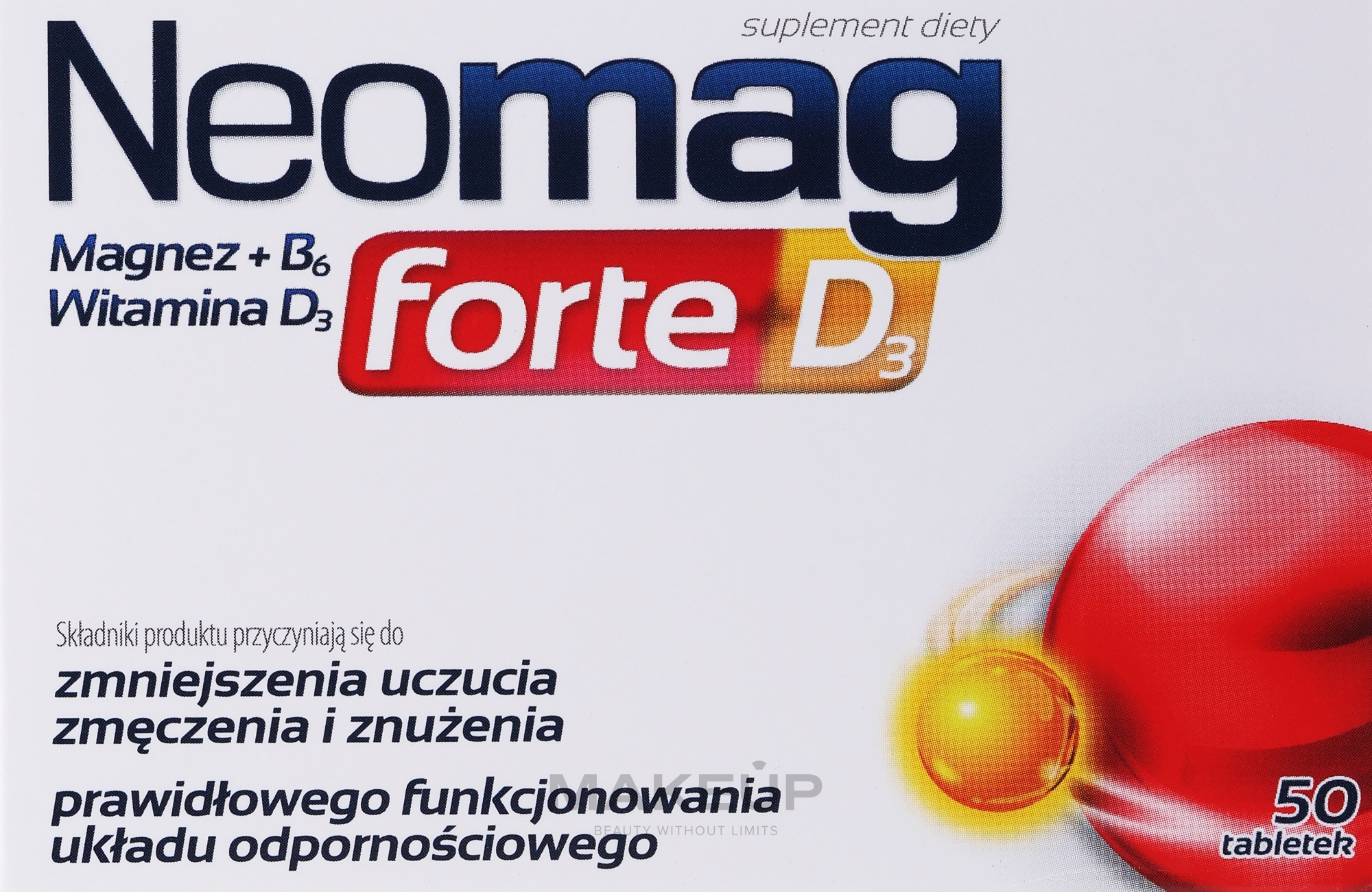 Диетическая добавка в таблетках - Aflofarm NeoMag Forte D3 — фото 50шт