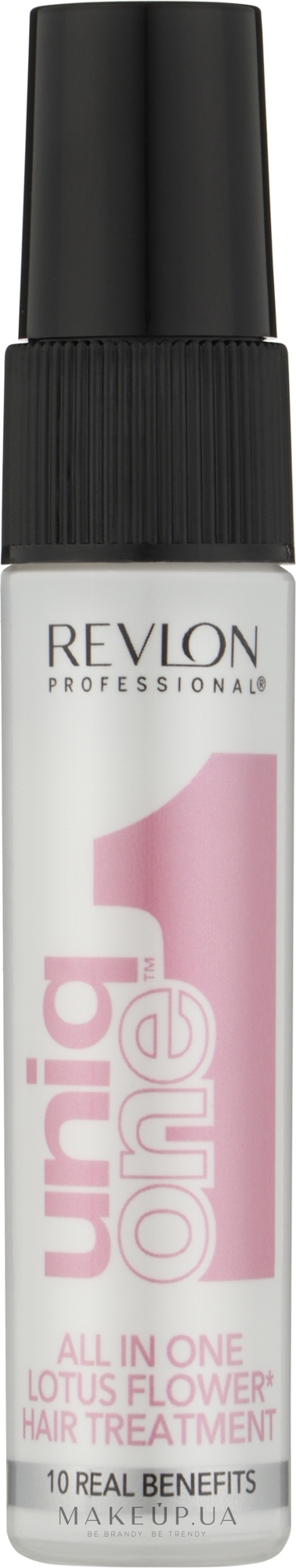 Спрей-маска для волос с ароматом цветка лотоса - Revlon Professional Uniq One Lotus Flower Hair Treatment (пробник) — фото 9ml