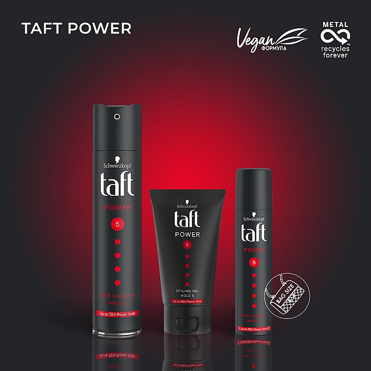 Лак для волосся "Power. Кофеїн", мегафіксація - Taft Caffeine Power 5 Hairspray — фото N4