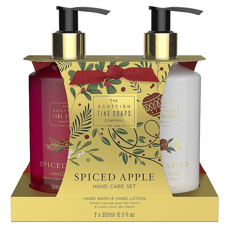 Набор - Scottish Fine Soaps Spiced Apple Hand Care Set (soap/300ml + h/lot/300ml) — фото N1