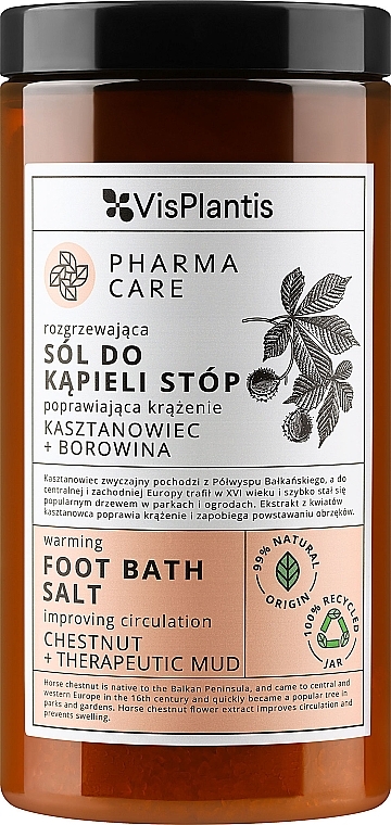 Соль для ног "Конский каштан + грязь" - Vis Plantis Pharma Care Foot Bath Salt — фото N1