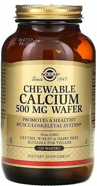 Пищевая добавка "Кальций жевательный" - Solgar Chewable Calcium 500 Mg Wafer — фото N1