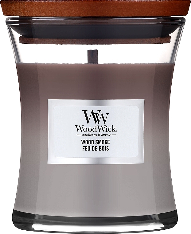 Ароматична свічка у склянці - WoodWick Hourglass Candle Wood Smoke — фото N1