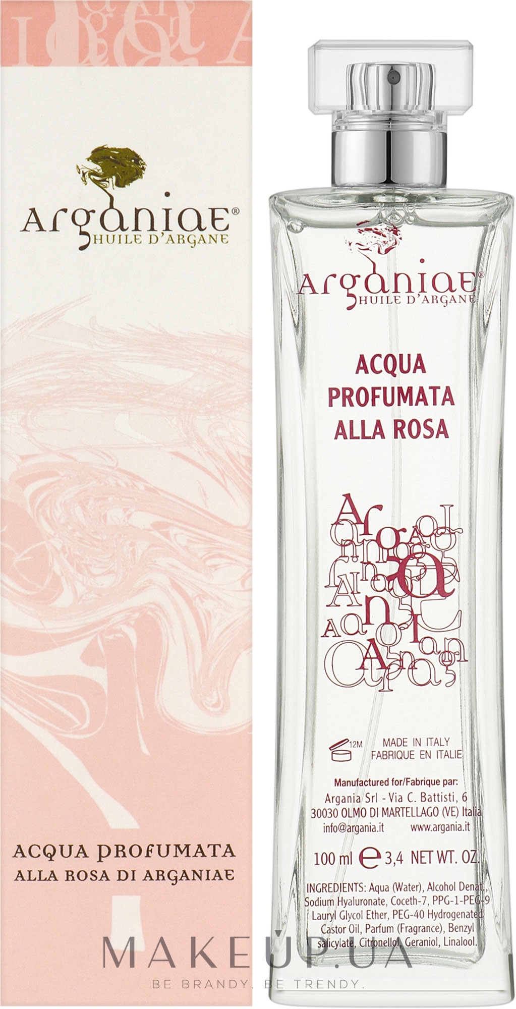 Розовая парфюмированная вода с гиалуроновой кислотой - Arganiae Perfumed Rose Water — фото 100ml