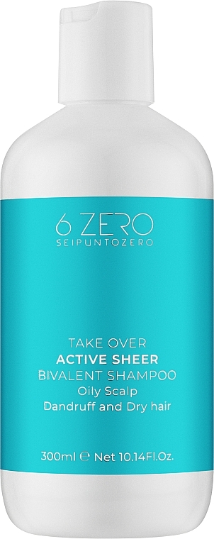 Бивалентный шампунь для жирной кожи головы, с перхотью и сухими волосами - Seipuntozero Take Over Active Sheer Shampoo — фото N1