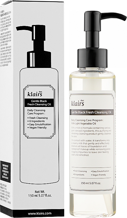 Klairs Gentle Black Fresh Cleansing Oil - Klairs Gentle Black Fresh Cleansing Oil — фото N2