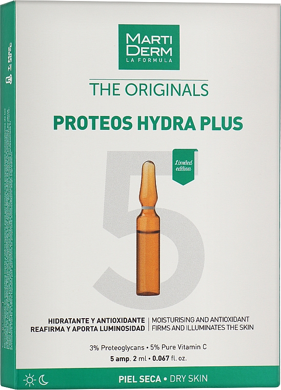 Ампулы для нормальной, смешанной и обезвоженной кожи - MartiDerm The Originals Proteos Hydra Plus