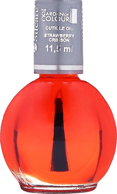 Масло для ногтей и кутикулы с цветами "Клубника" с кисточкой - Silcare Cuticle Oil Strawberry Crimson — фото N1