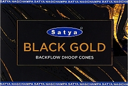 Стелющиеся дымные благовония конусы "Чёрное золото" - Satya Black Gold Backflow Dhoop Cones — фото N1