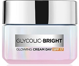 Денний освітлювальний крем для обличчя - L'Oreal Paris Glycolic-Bright Glowing Cream Day SPF17 — фото N1
