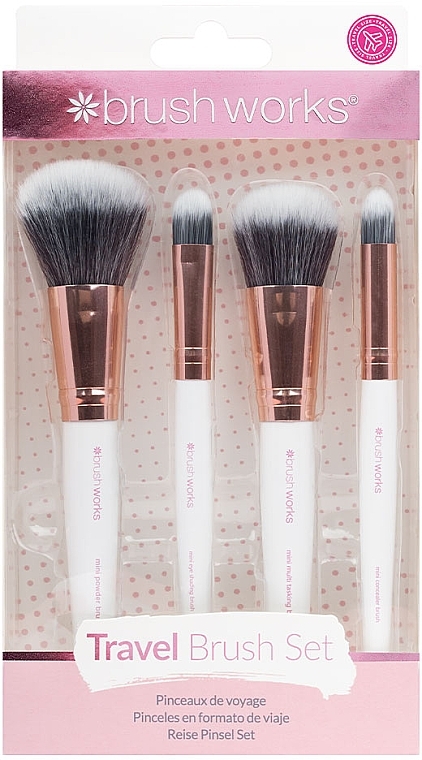 Набор кистей для макияжа - Brushworks White & Gold Travel Makeup Brush Set — фото N1