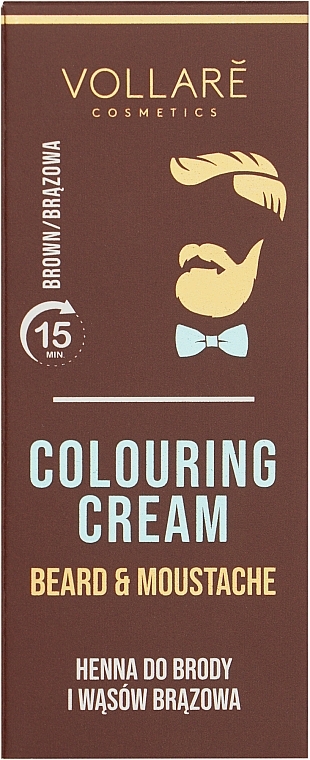 Краска для усов и бороды, коричневая - Vollare Colouring Cream Beard & Moustache Brown