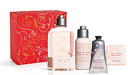 Духи, Парфюмерия, косметика Набор - L'Occitane Cherry Blossom (sh/gel/250ml + b/lot/75ml + soap/50g + h/cr/75ml)