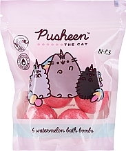 Бомбочка для ванны - Bi-es Pusheen The Cat Watermelon 6 Bath Bombs — фото N1