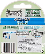Сменные лезвия, 4 шт - Wilkinson Sword Quattro Titanium Sensitive  — фото N3
