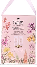 Духи, Парфюмерия, косметика Набор - Grace Cole The Luxury Bathing Company Wildflowers (b/cr/100ml + b/wash/100ml + b/polisher/1pc + bath fizzer/25g)