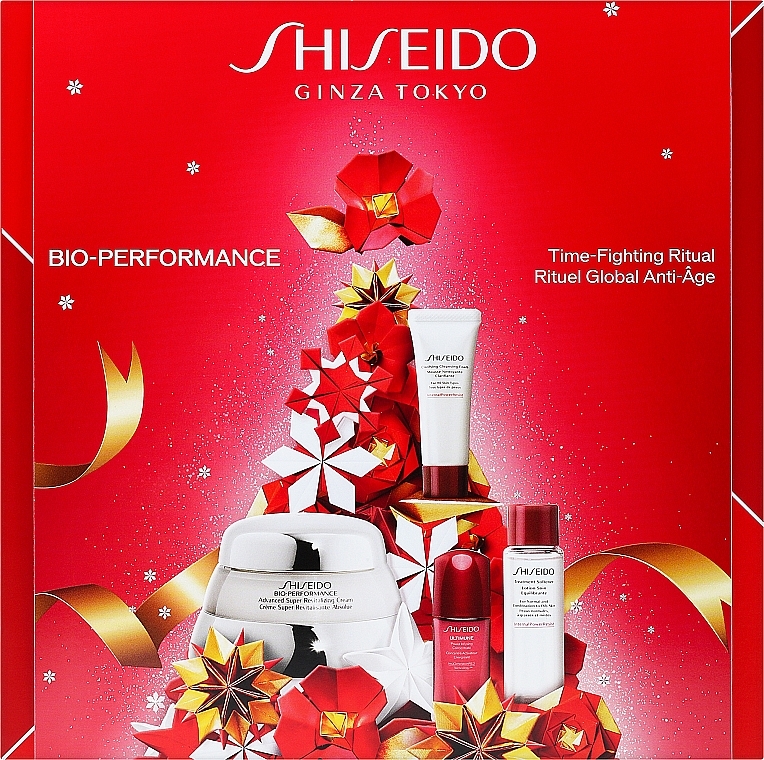 Набор - Shiseido Bio-performance Holiday Kit (f/cr/50ml + clean foam/15ml + f/lot/30ml + f/conc/10ml) — фото N1