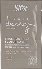 Духи, Парфюмерия, косметика Шампунь для окрашенных волос - Shot Care Design Color Care Treated And Colored Hair Shampoo (пробник)