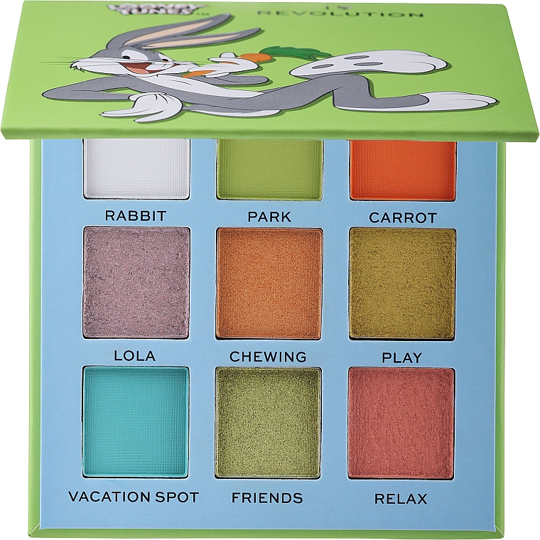 Палетка теней для век, 9 цветов - I Heart Revolution Looney Tunes Shadow Palette — фото N1