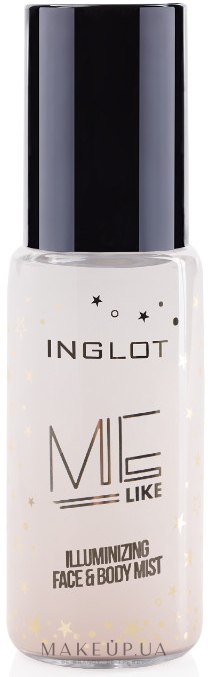 Фиксатор макияжа c эффектом мерцания - Inglot Me Like Illuminixing Face & Body Mist — фото 301