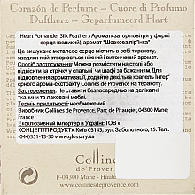 Ароматизатор у формі великого серця "Шовкова пір'їнка" - Collines de Provence Heart Pomander Silk Fea — фото N3